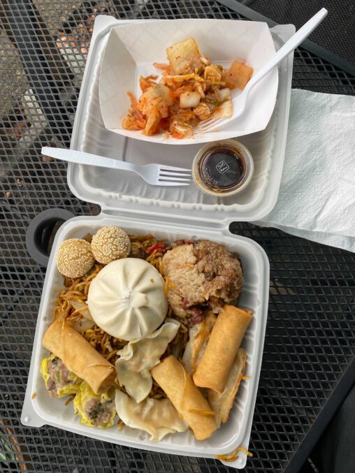 Take out of dim sum and kimchi